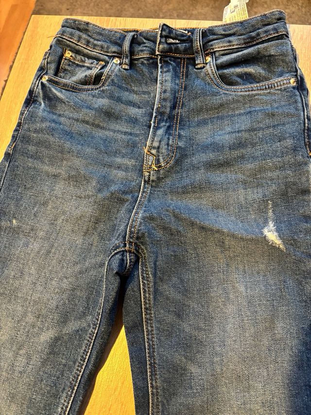 Vaqueros Mom Slim Azul Oscuro