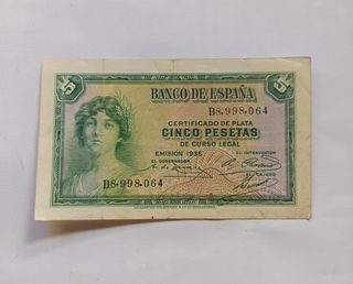 Billete 5 Pesetas 1935