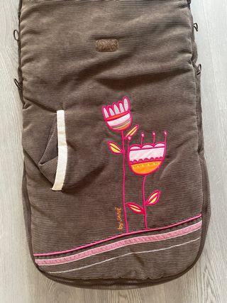 Saco Carro Bebé Invierno Marrón Flores