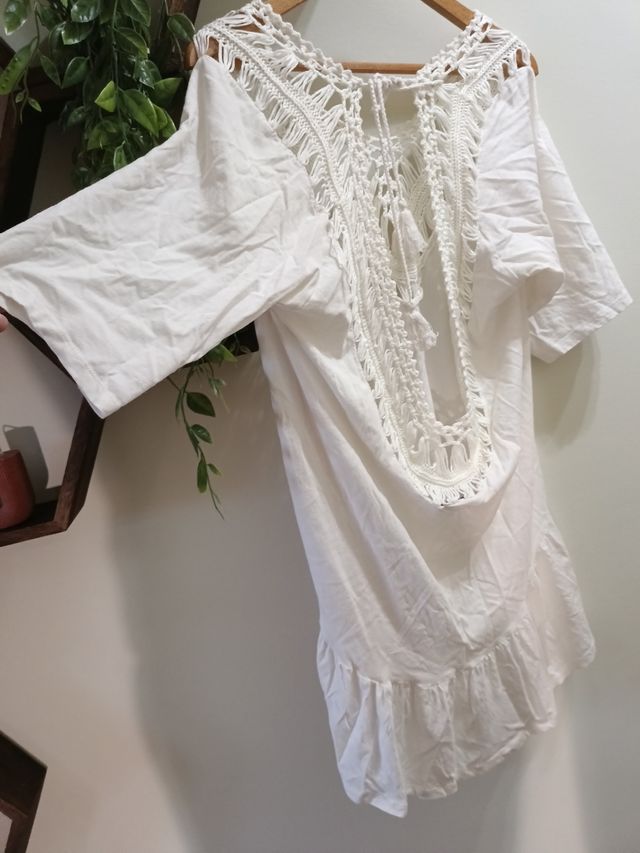 Vestido playa Calzedonia blanco T U