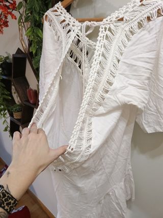 Vestido playa Calzedonia blanco T U