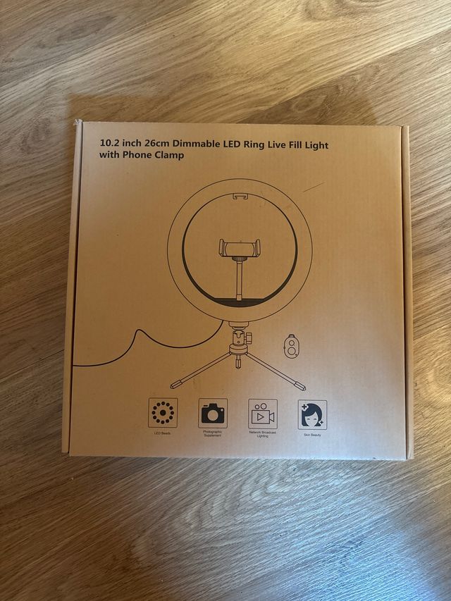 Aro de luz LED 26cm con trípode