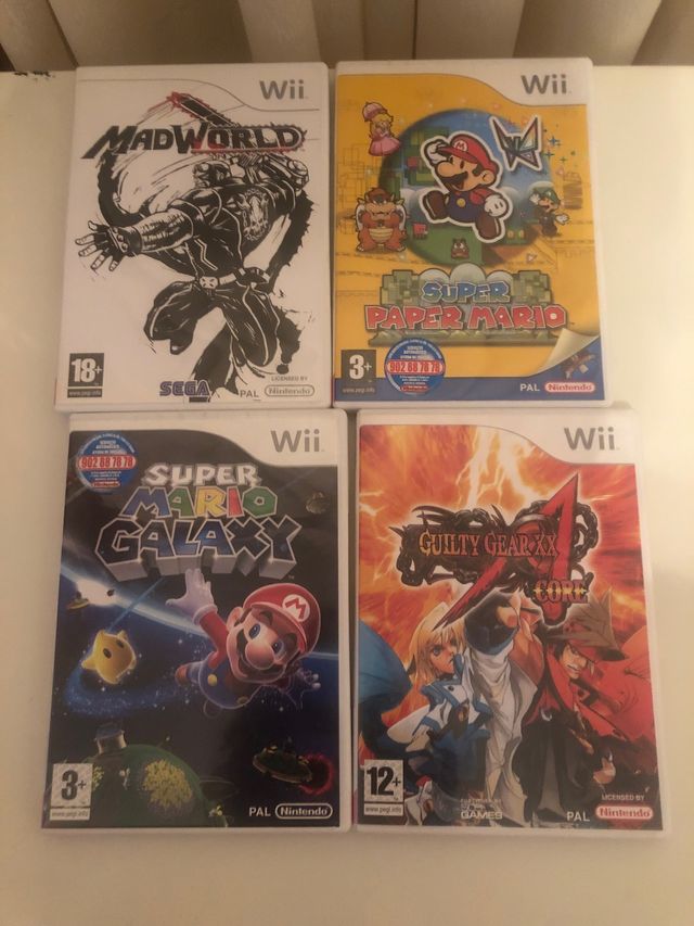 Lote 4 Videojuegos Wii: Madworld, Mario, Guilty Ge