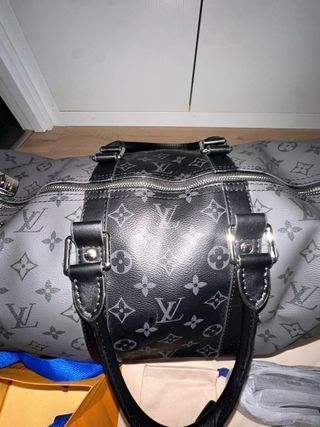 Maleta Louis Vuitton Keepall Negra/Gris
