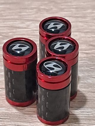 Tapones Válvula Hyundai Rojo Carbono