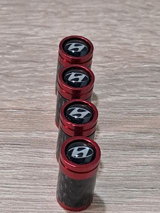Tapones Válvula Hyundai Rojo Carbono