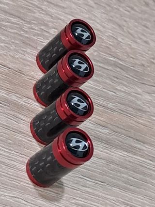 Tapones Válvula Hyundai Rojo Carbono