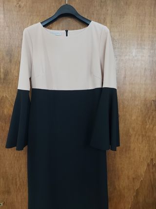 Abito elegante nero e rosa cipria