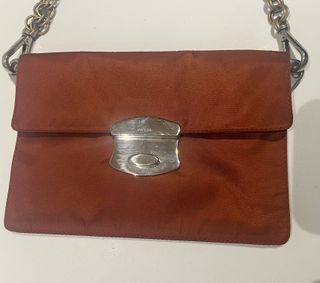 Bolso Prada Vintage Marrón y Plateado
