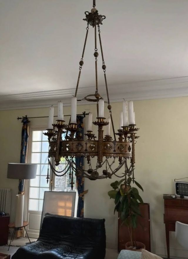 Lámpara de techo neogótica velas