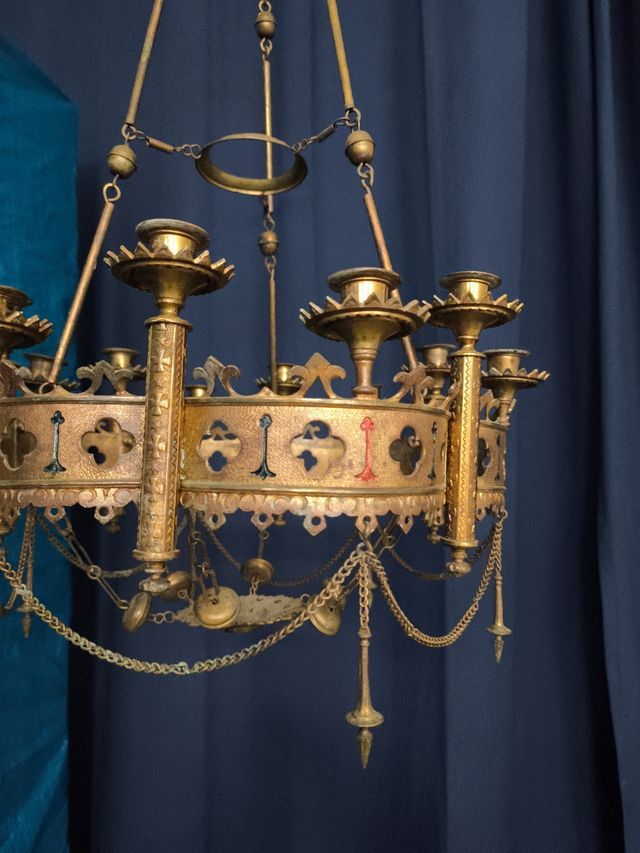 Lámpara de techo neogótica velas