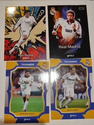 Lote 4 cromos Daka Real Madrid Figo Guti Hierro Ro