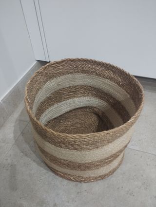 Cesto Cachepot in Juta Beige e Marrone