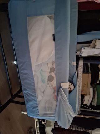 Cuna de viaje azul