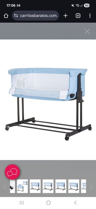 Cuna de viaje azul