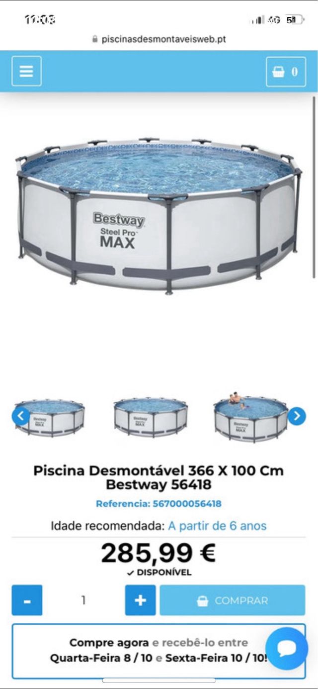 Barra Bestway 366x100 Gris