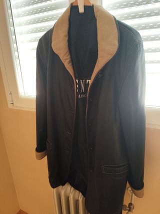 Chaqueta de piel mujer negra y beige