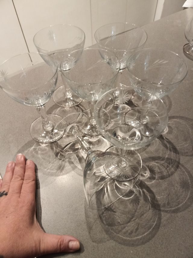 6 Bicchieri da Liquore Vetro Vintage