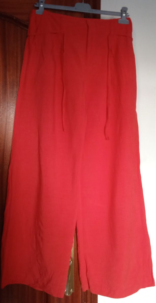 Pantalón ancho rojo coral 
