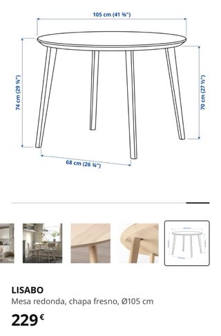 Mesa comedor redonda madera Ikea