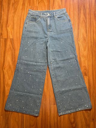 Pantalones vaqueros anchos con estrellas Talla M