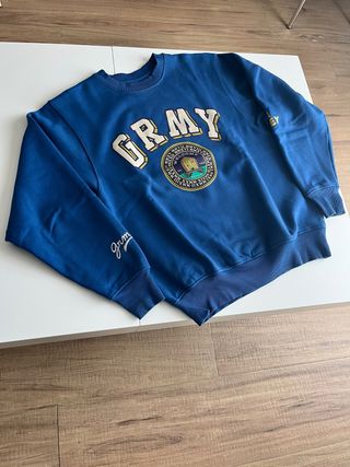 Sudadera GRMY Azul Oversize Logo Bordado Vintage
