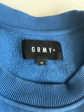 Sudadera GRMY Azul Oversize Logo Bordado Vintage