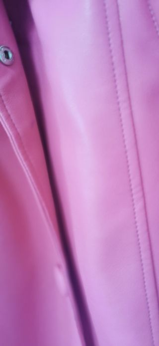 Abrigo Polipiel Rosa con Pelo Talla 44
