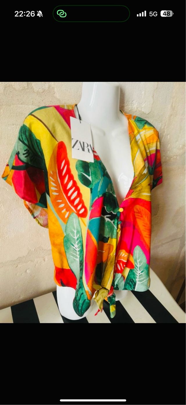 Camisa Zara Estampada Multicolor