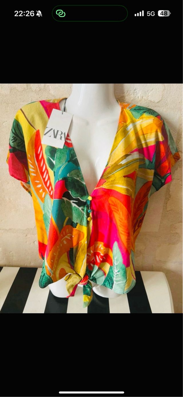 Camisa Zara Estampada Multicolor