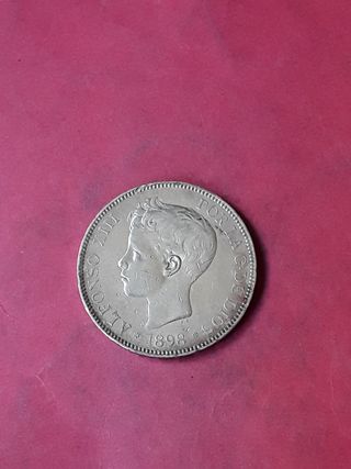 5 PESETAS PLATA 1898 ALFONSO XIII