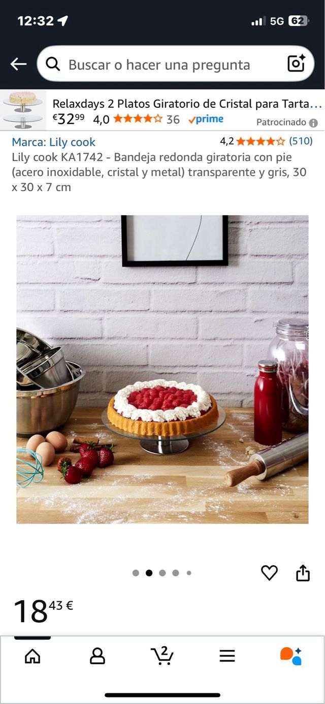 Tabuleiro giratório de vidro redondo. Ref. 81