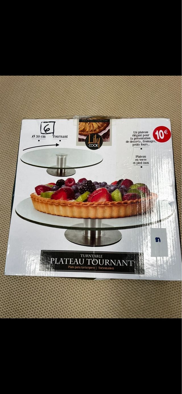 Tabuleiro giratório de vidro redondo. Ref. 81