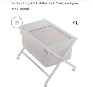 Minicuna tijera rosa con dosel