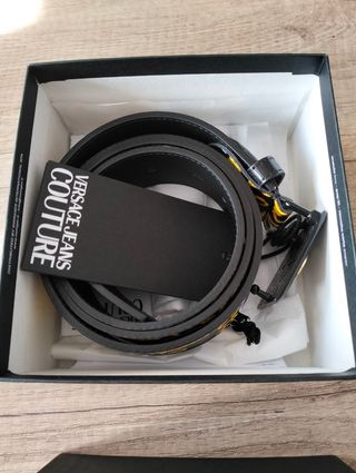 Cinturón Versace Negro y Dorado