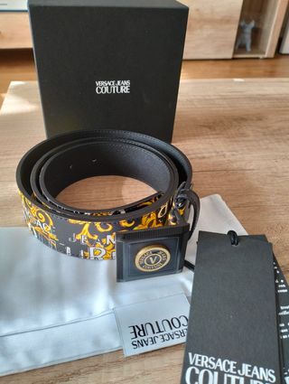 Cinturón Versace Negro y Dorado