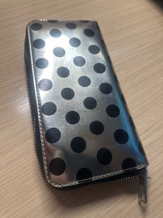 Monedero BIMBA Y LOLA lunares plateado