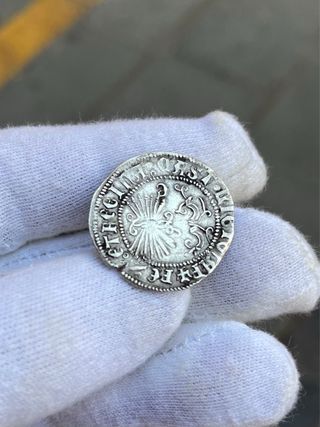 Moneda 1real Reyes Católicos Plata Antigua