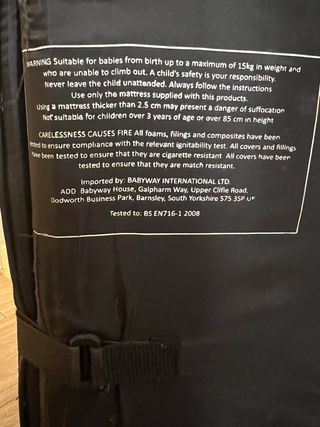 Cuna de viaje plegable