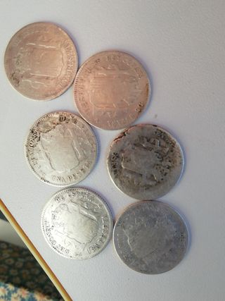6 monedas de plata 