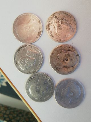 6 monedas de plata 