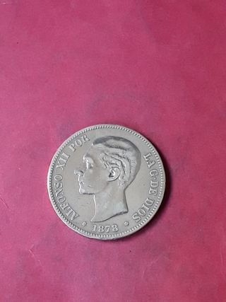 5 PESETAS PLATA 1878 ALFONSO XII