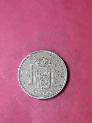 5 PESETAS PLATA 1878 ALFONSO XII