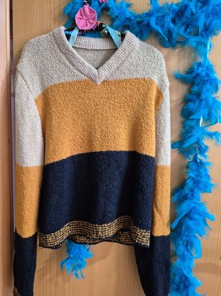 Jersey cuello pico mujer