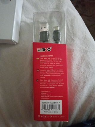 Cable de Datos TEMCO Micro USB 1M