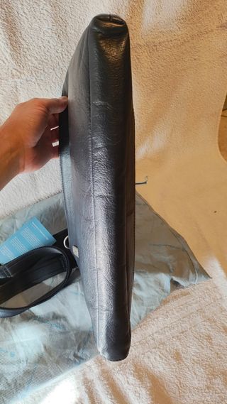 Borsa porta documenti Piquadro pelle blu/grigia