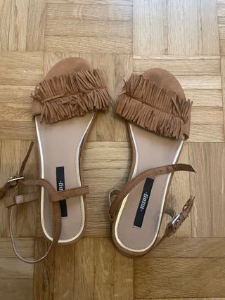 Sandalias Mustang camel con Flecos