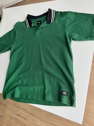 Polo Vans Verde Cuello Contraste Negro Vintage