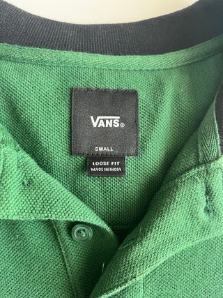 Polo Vans Verde Cuello Contraste Negro Vintage