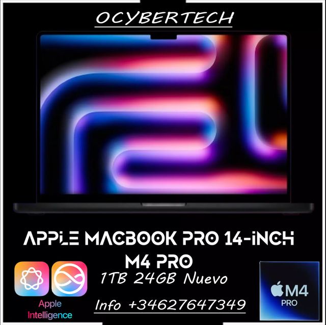 Apple MacBook Pro 14 M4 Pro 1TB 24GB Negro Nuevo